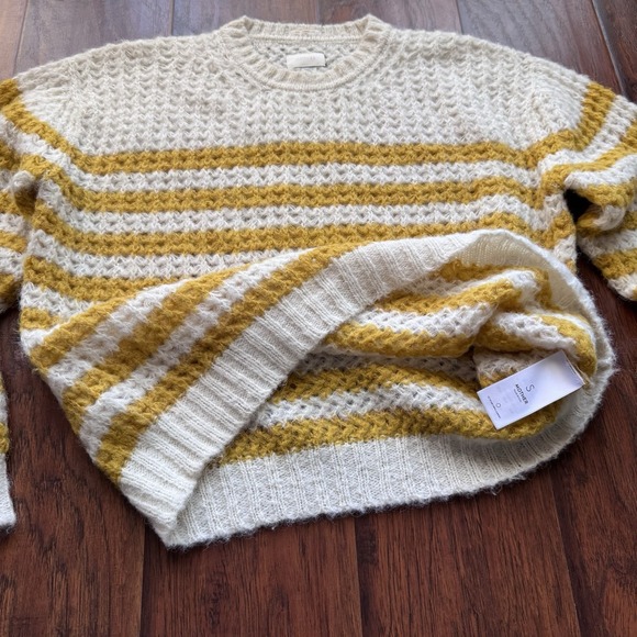 MOTHER "The Jumper" Sweater Small‎ Mostly Sunny Striped Alpaca Blend Cozy Soft - Picture 10 of 16